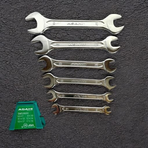 Asahi SMS0600 Double Open End Spanner Metric Set 5.5mm - 19mm