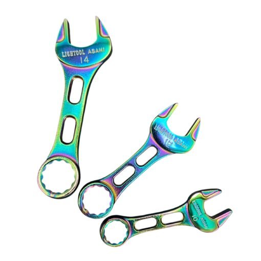 Asahi LCWU TITANIUM ION PLATED STUBBY WRENCHES 10MM 12MM 14MM