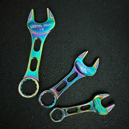 Asahi LCWU TITANIUM ION PLATED STUBBY WRENCHES 10MM 12MM 14MM