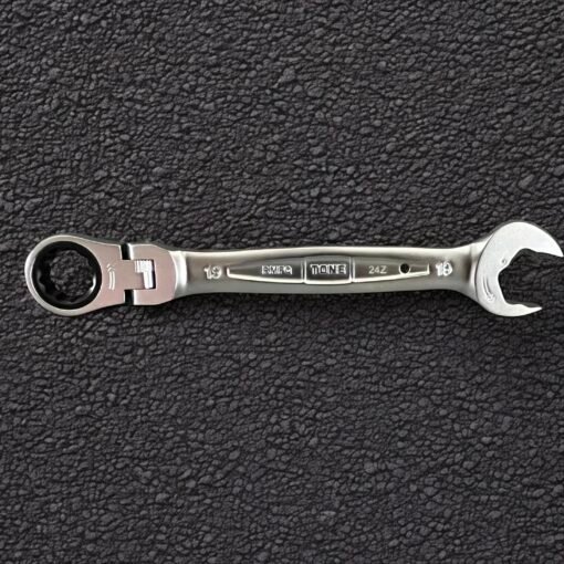 Tone RMFQ700 Flex-head box ratchet wrench set with quick-ratchet open end