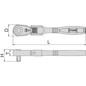 Tone RH3FH 3/8" drive flex-head ratchet 227mm