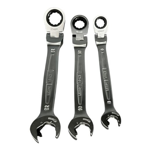 Tone RMFQ300 ratcheting flex-head wrench set with quick ratchet open end