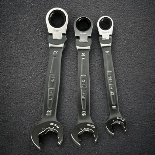 Tone RMFQ300 ratcheting flex-head wrench set with quick ratchet open end