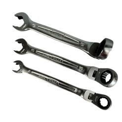 Tone RMFQ300 ratcheting flex-head wrench set with quick ratchet open end