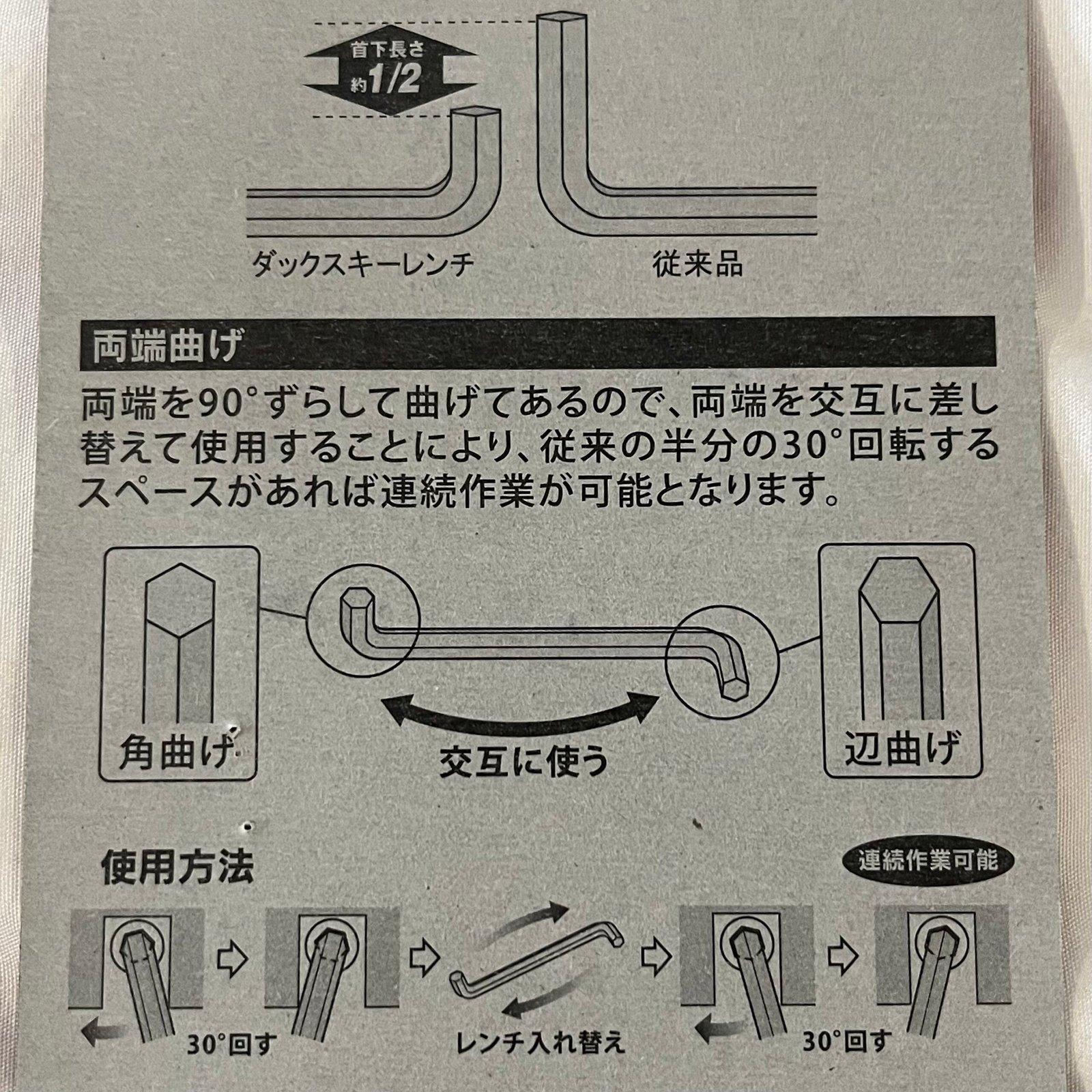 Asahi DYS0910 Long Hexagon Key Wrench Set short offset