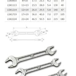 Asahi LSXS6 Double Open End LIGHTOOL Wrench Set in Bag