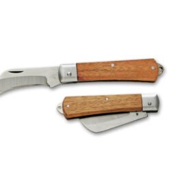 Kanetsune KT-406 Hawkbill Electrician's Wood Handle Folding Pocket Knife