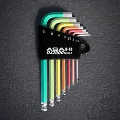 Asahi AZUS710 short ball point hex key set Auroline color coded