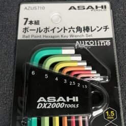 Asahi AZUS710 short ball point hex key set Auroline color coded