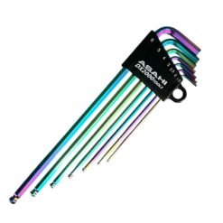 AQKS710R Tactile Catcher Ball Long Ballpoint Hexagon Key Wrench 7Pcs.(Rainbow)