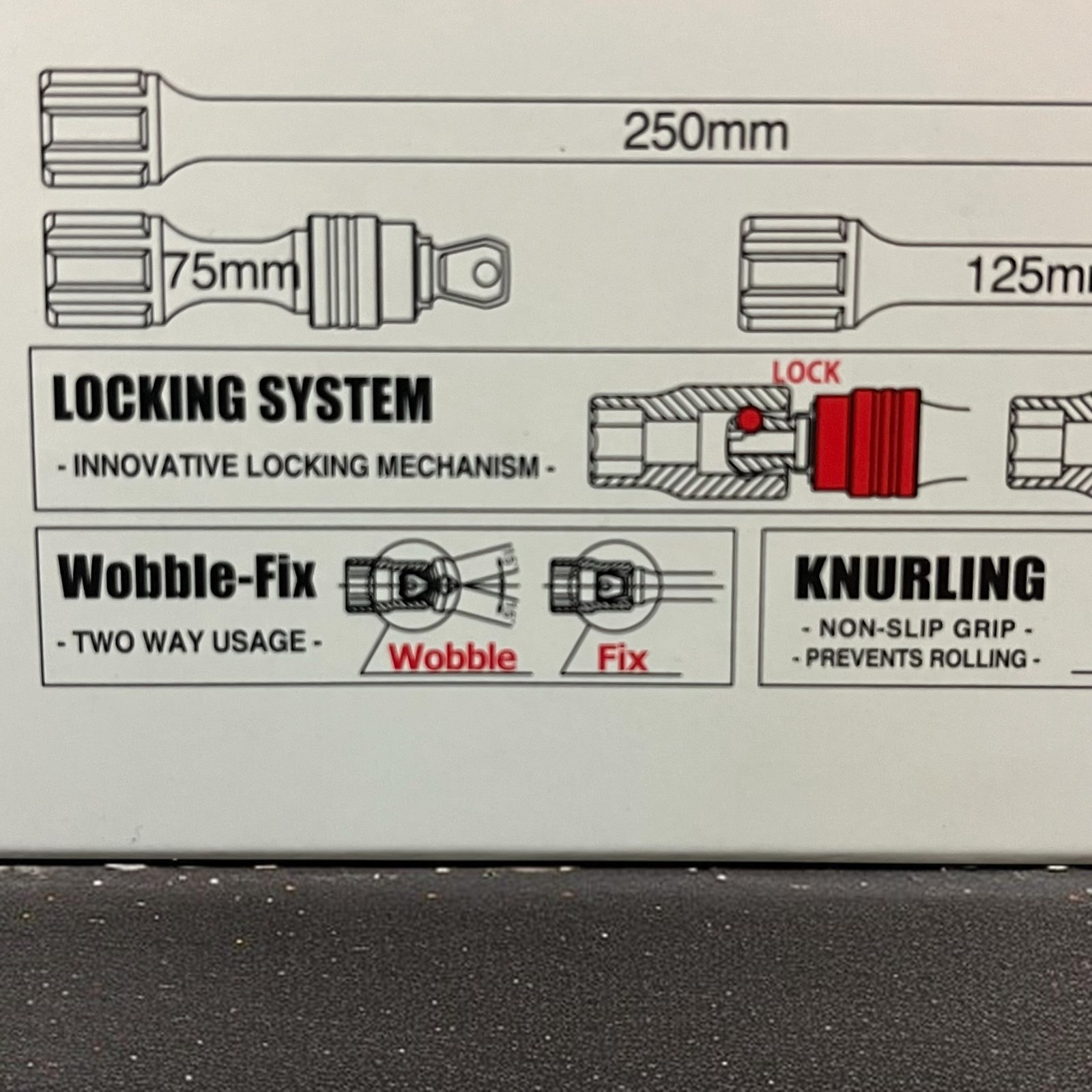 Koken 3/8" Dr. Locking Wobble-Fix Extension Bars - 3pc Set PK3763L/3