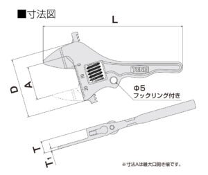 Tone MWRTS-026 HYPER WORM ADJUSTABLE WRENCH LOW PROFILE wrench Tonical Tools